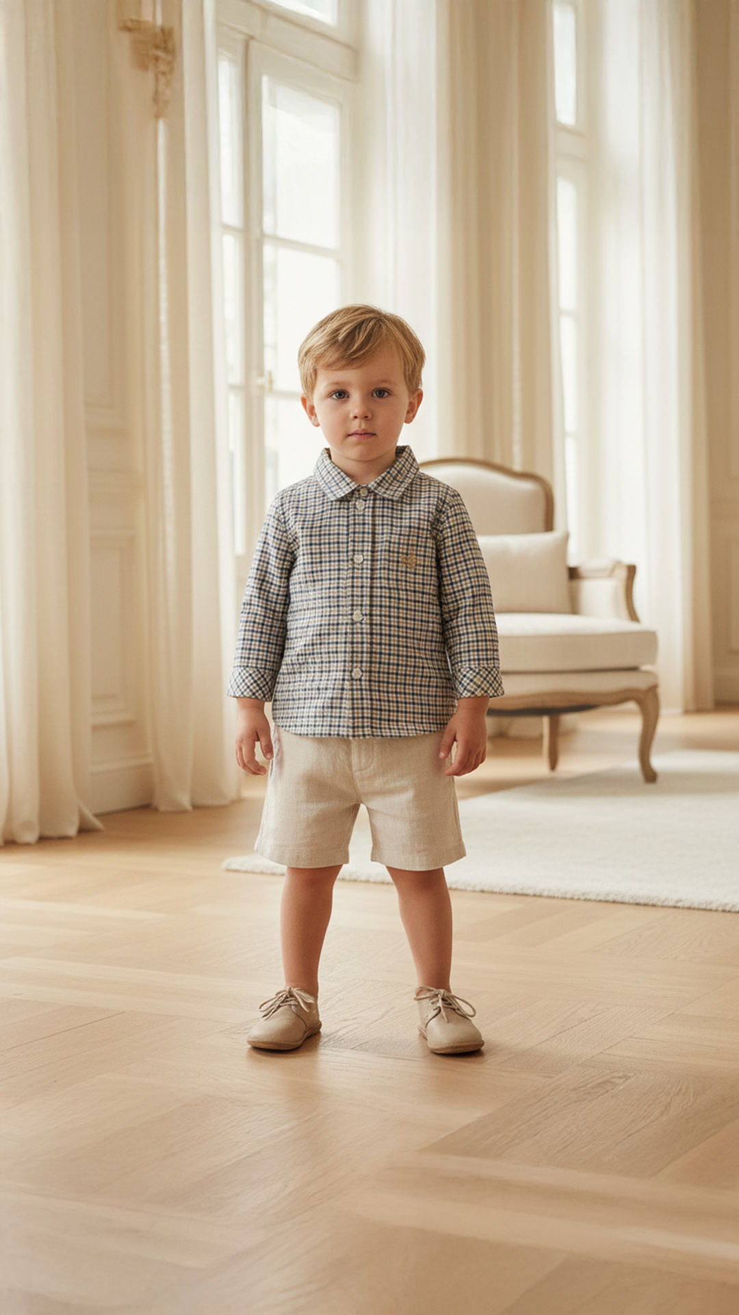 Erkek Bebek Kareli Coton Gömlek