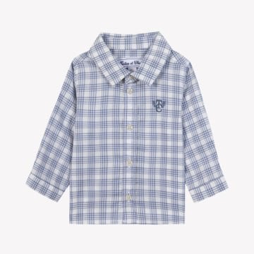 Erkek Çocuk Mavi Kareli Gömlek