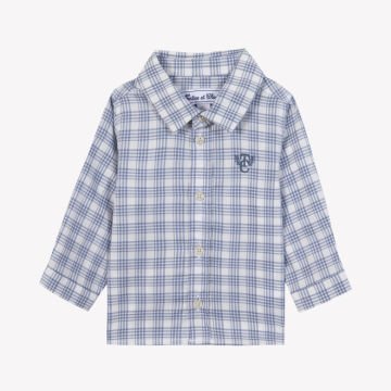 Erkek Çocuk Mavi Kareli Gömlek