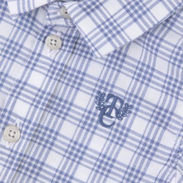 Erkek Çocuk Mavi Kareli Gömlek