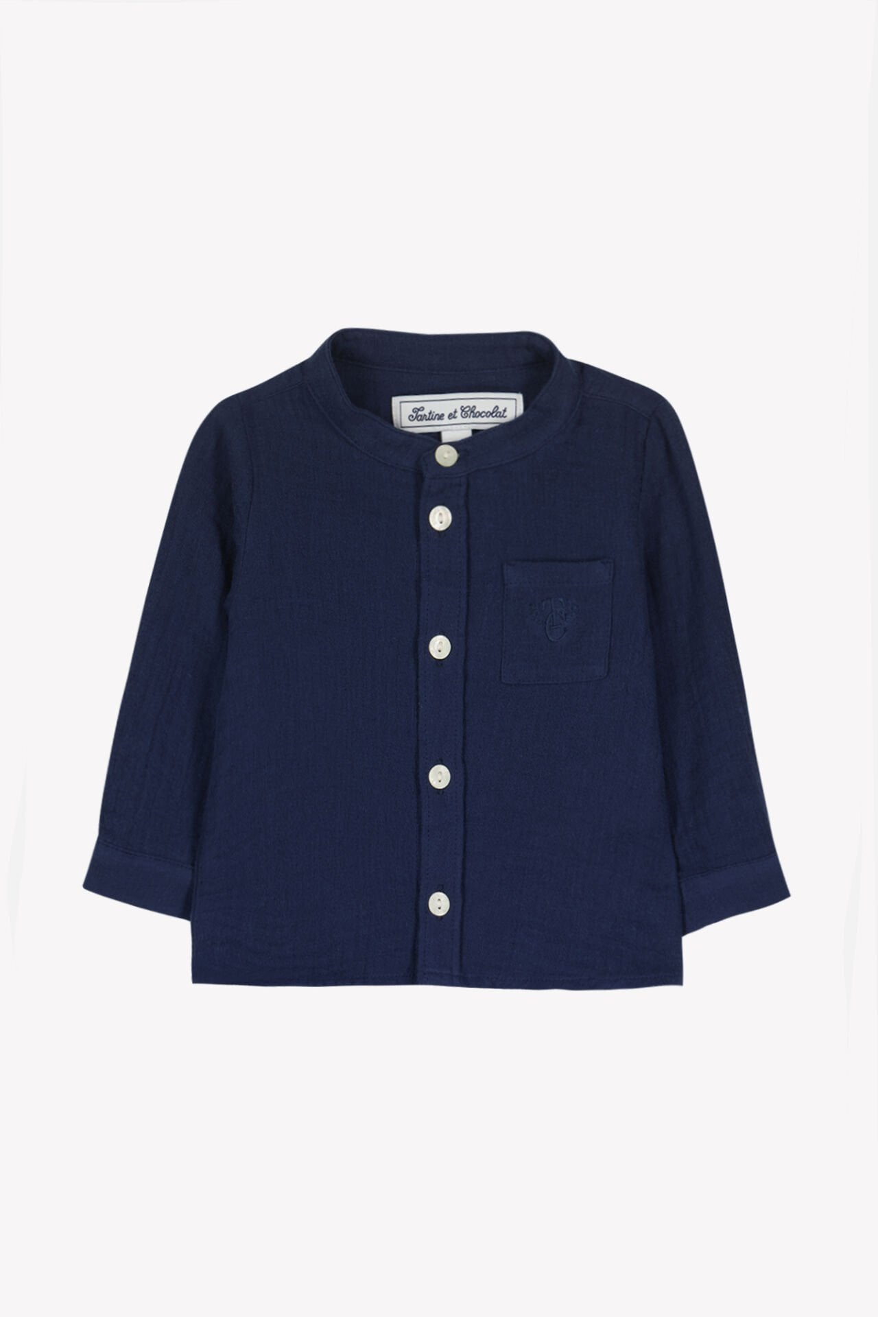 Erkek Bebek Ceremonie Keten Gömlek Lacivert