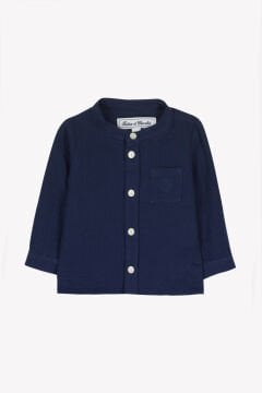 Erkek Bebek Ceremonie Keten Gömlek Lacivert
