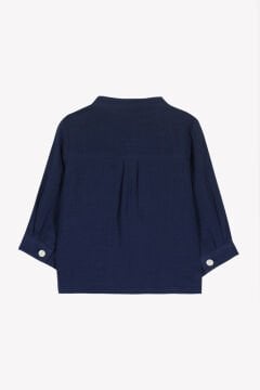 Erkek Bebek Ceremonie Keten Gömlek Lacivert