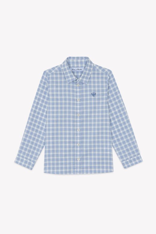 Erkek Çocuk Mavi Kareli Gömlek
