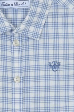 Erkek Çocuk Mavi Kareli Gömlek