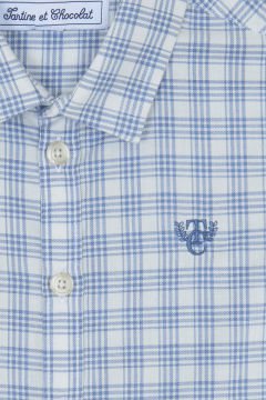 Erkek Çocuk Mavi Kareli Gömlek