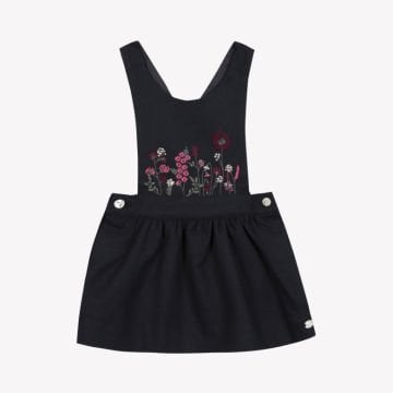 Kız Bebek Nakış Detaylı Askılı Elbise