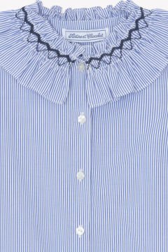 Kız Çocuk Çizgili Mavi Gömlek