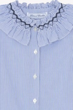 Kız Çocuk Çizgili Mavi Gömlek