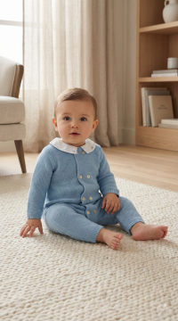 Erkek Bebek Ayaksız Triko Tulum