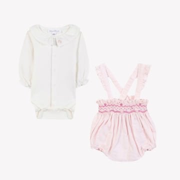 Kız Bebek Body + Askılı Şort Takım