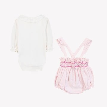 Kız Bebek Body + Askılı Şort Takım