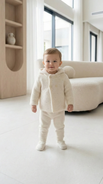 Bebek Muflonlu Triko Manto