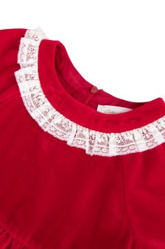 Kız Çocuk Dantel Yakalı Elbise