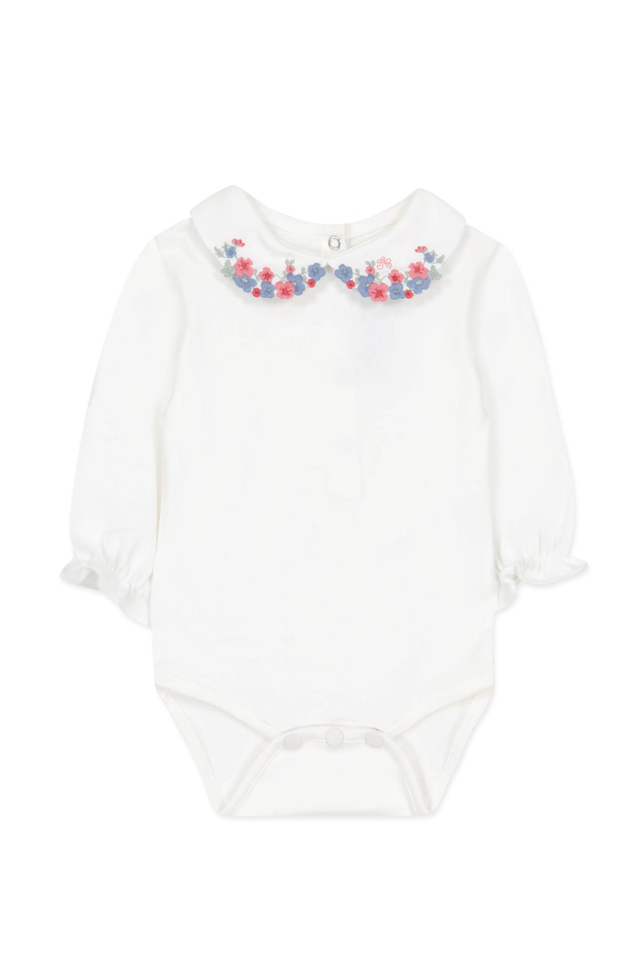 Kız Bebek Yakası Nakışlı Body