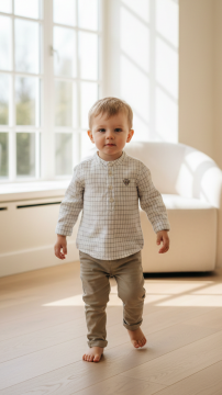 Erkek Çocuk Hakim Yaka Kareli Gömlek