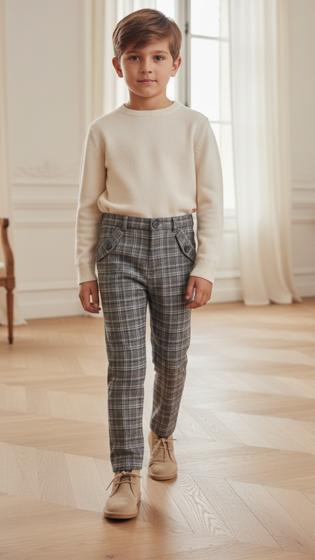 Erkek Çocuk Kareli Pantalon