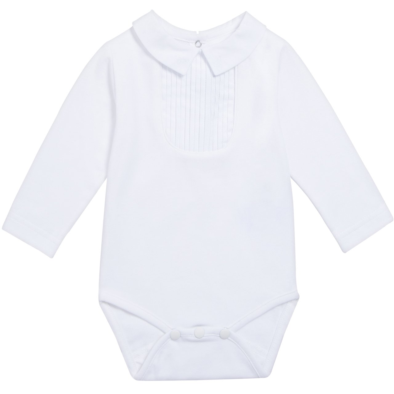 Erkek Bebek Yakası Pilili Ceremoine Body Beyaz