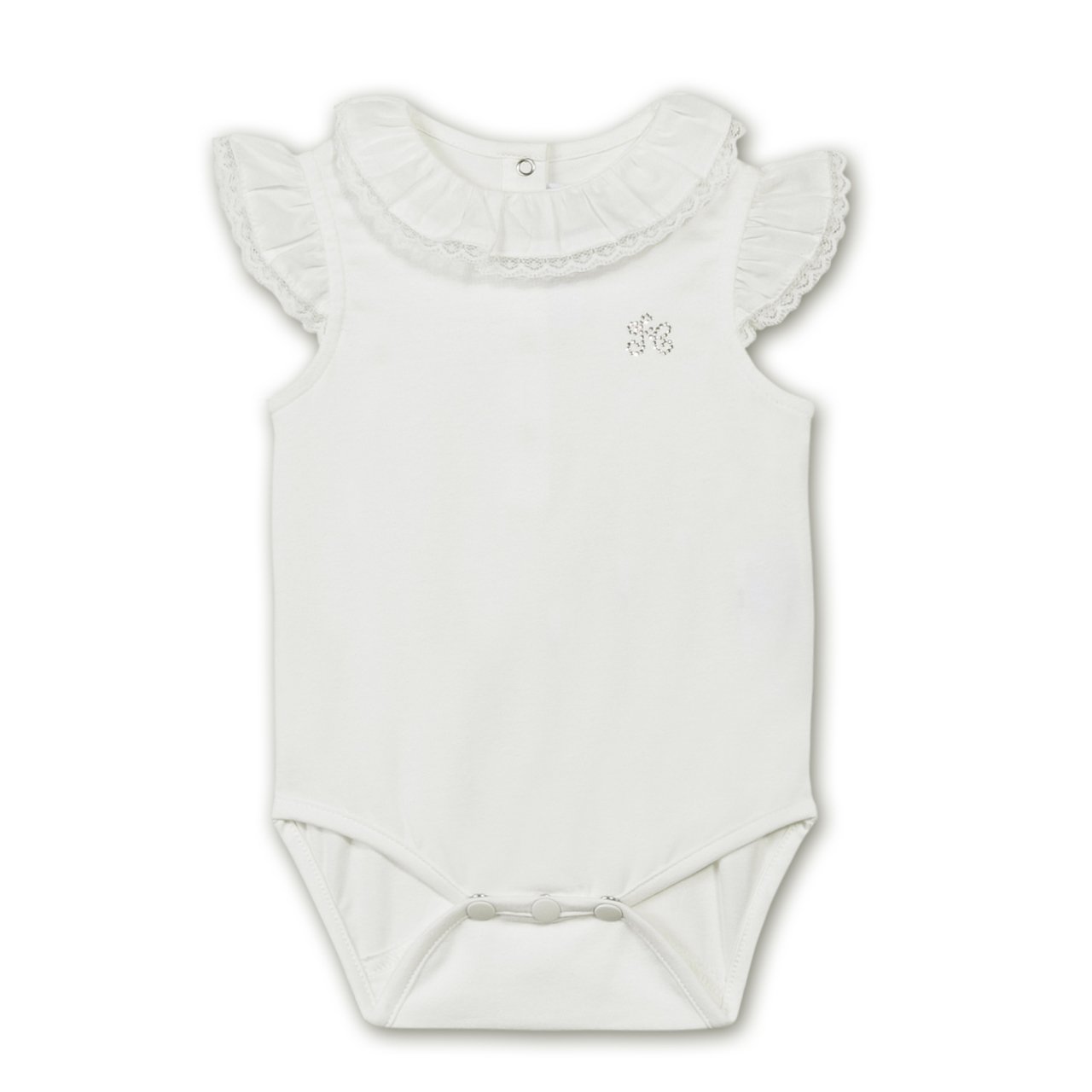Kız Bebek Kolsuz Body Ekru