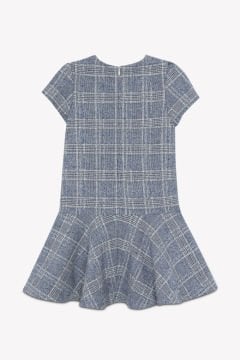 Kız Çocuk Kısa Kollu Ekoseli Elbise