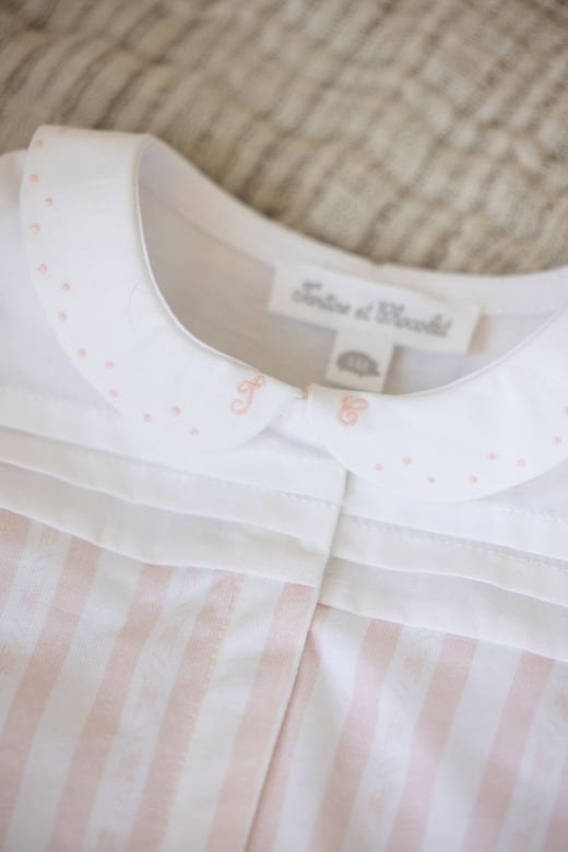 Kız Bebek Garda Desenli Kısa Bacaklı Tulum