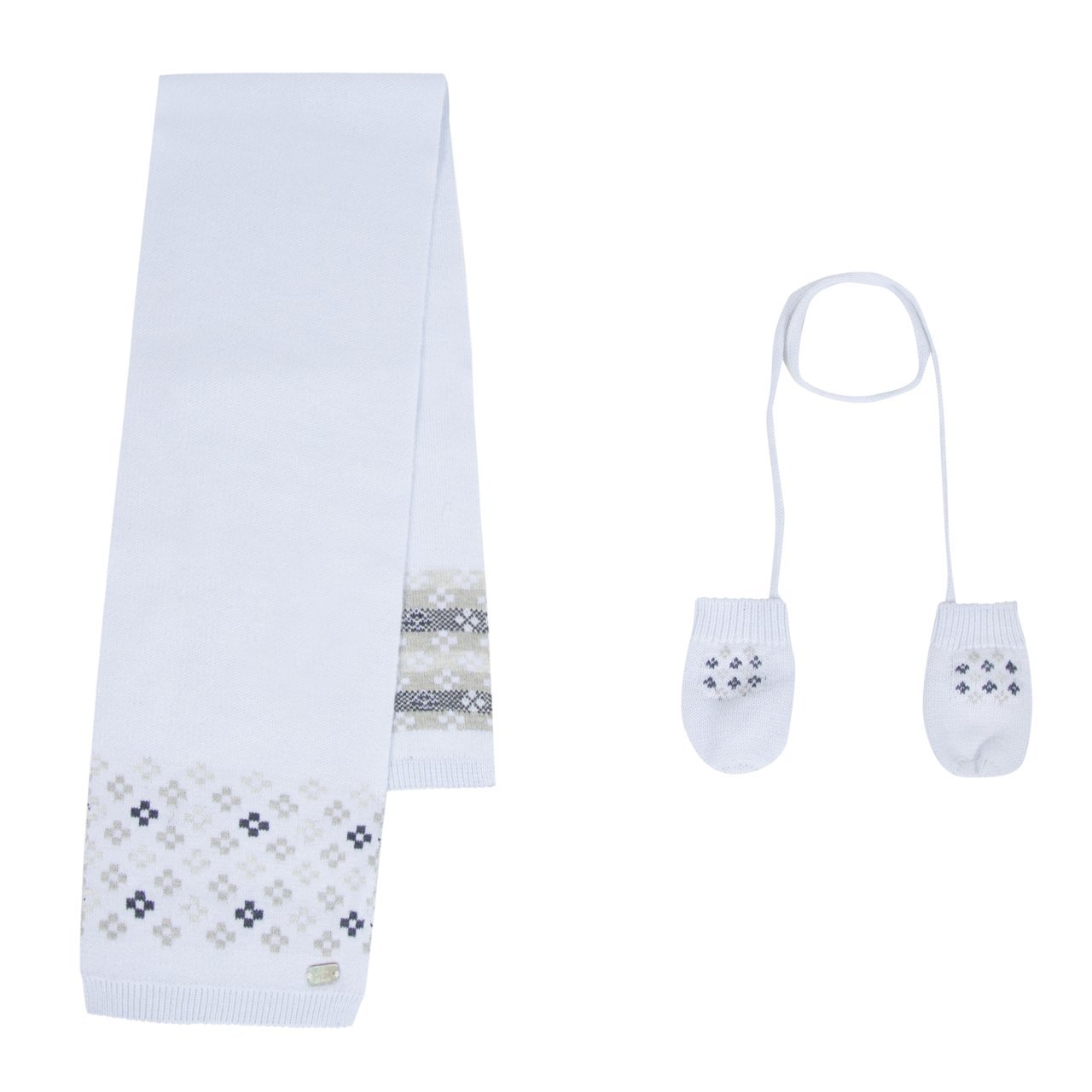 Erkek Bebek Desenli Atkı+Eldiven Set