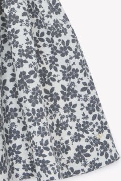 Kız Çocuk Kısa Kollu Çiçek Bskılı Şık Elbise