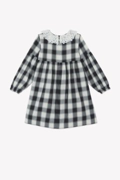 Kız Çocuk Uzun Kollu Ekoseli Elbise