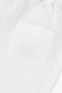 Erkek Bebek Askılı Keten Pantalon