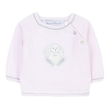 Kız Bebek Tavşanlı Yuvarlak Yaka Bluz