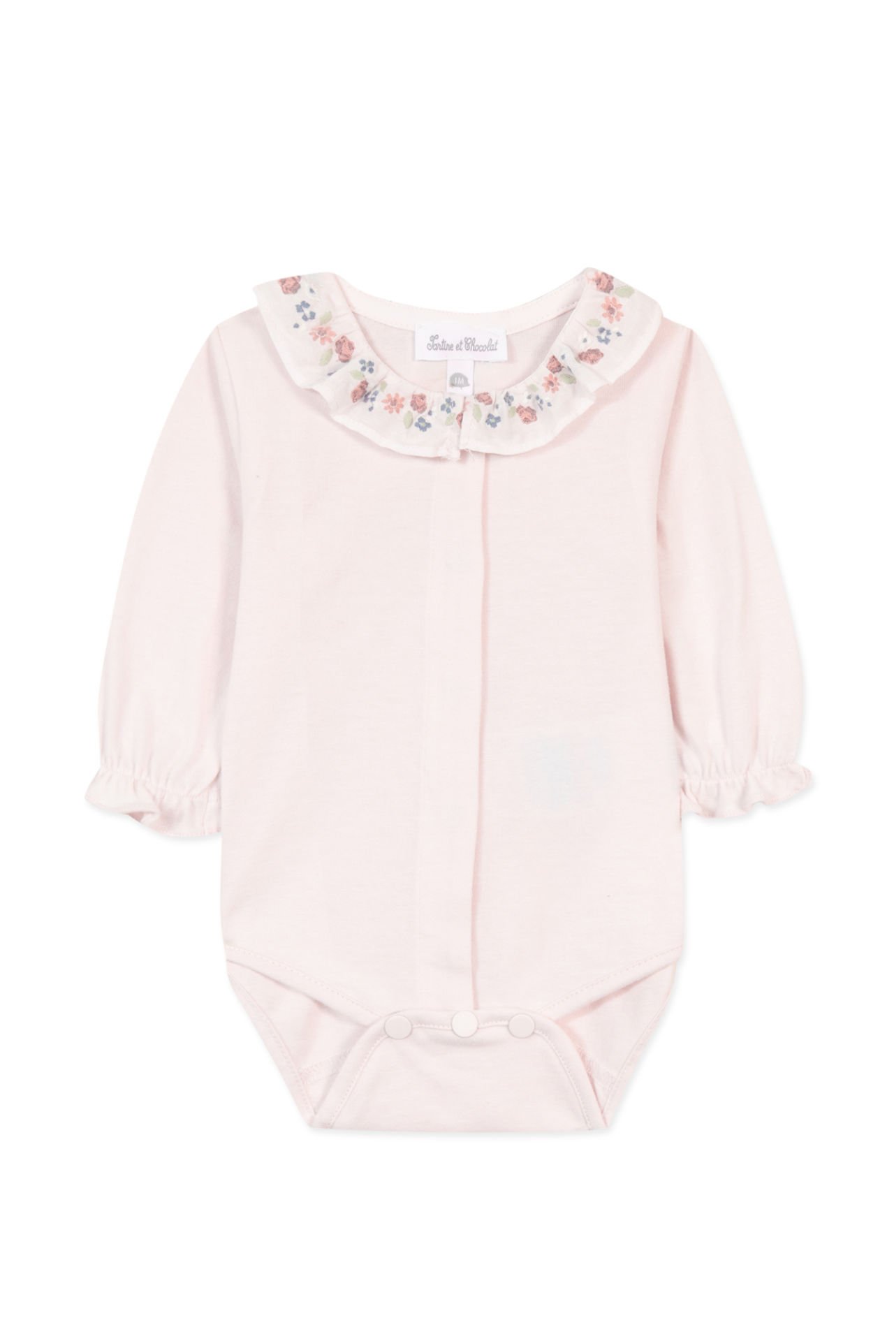 Kız Bebek Yakası Nakışlı Body