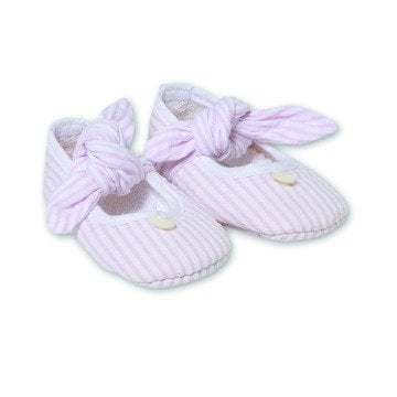 Kız Bebek Çizgili Koton Patik