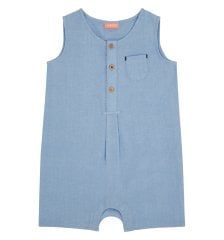 Erkek Bebek Cepli Mavi Tulum