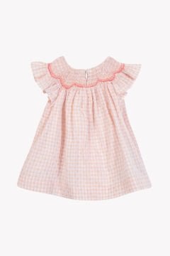 Kız Bebek Nakış Detaylı Elbise Pembe