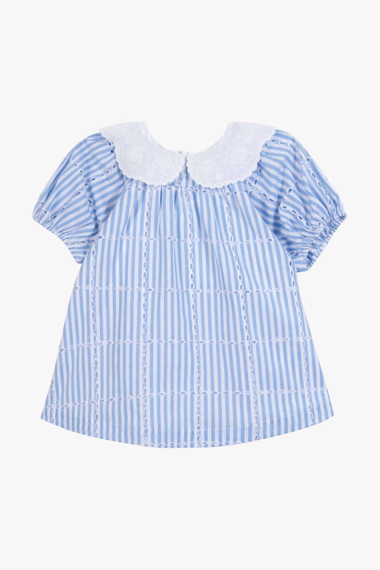 Kız Bebek Fisto Yakalı Elbise Mavi