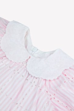 Kız Bebek Fisto Yakalı Elbise Pembe