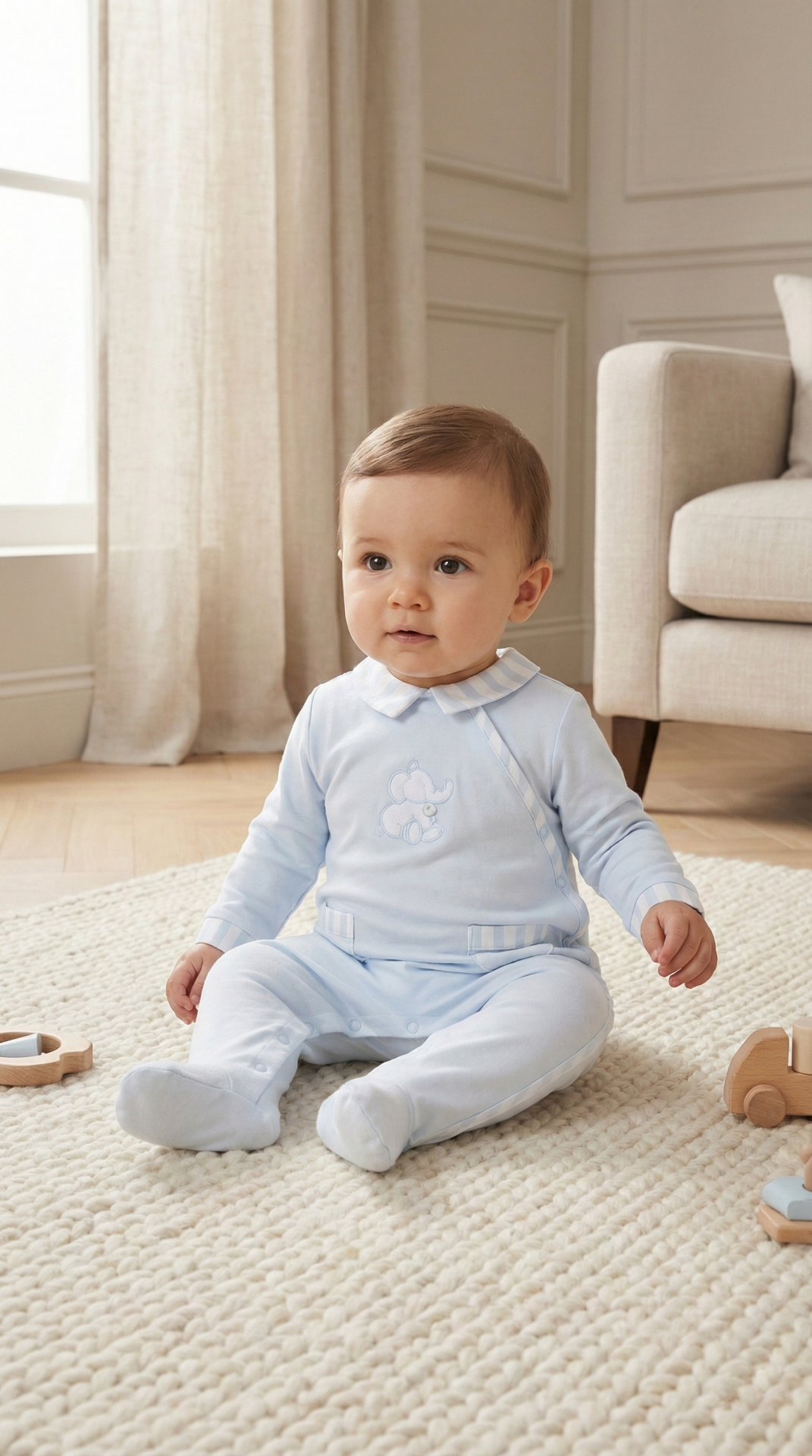 Erkek Bebek Yandan Açılan Tulum