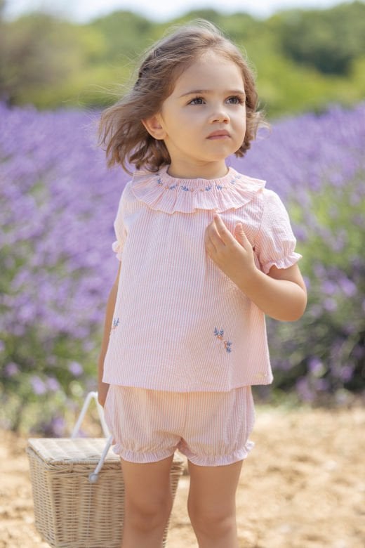 Kız Bebek Bluz + Bloomer Set