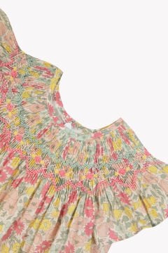 Kız Bebek Çiçek Desenli Coton Elbise