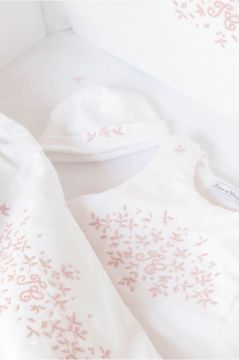 Pembe Nakışlı Kız Bebek Bone Lin