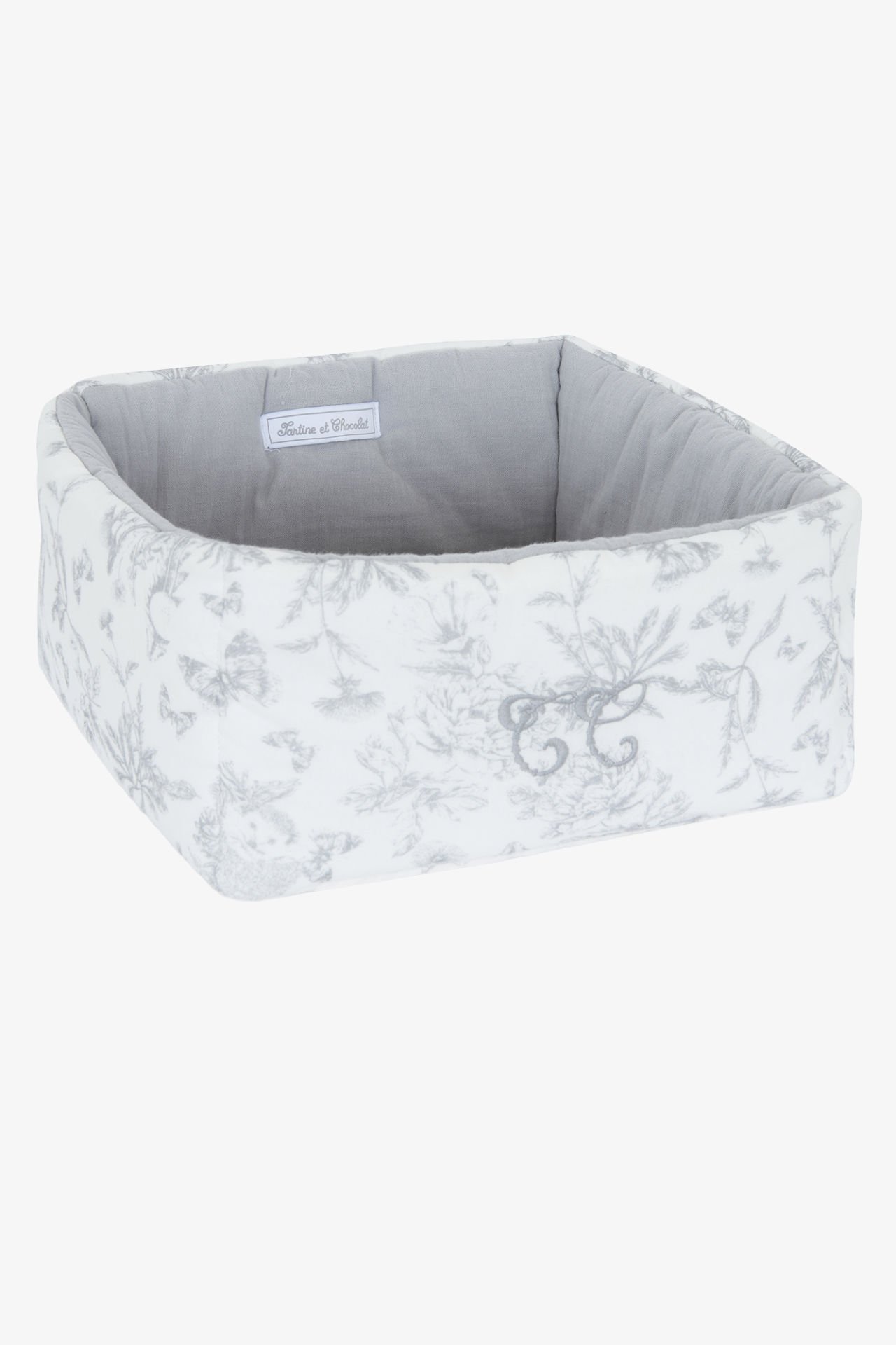 Bebek Malzeme Kutusu Toile de Jouy Gris