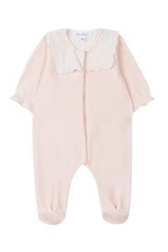 Kız Bebek Önden Açılan Kadife Tulum