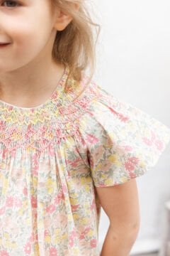 Kız Çocuk Çiçek Desenli Coton Elbise