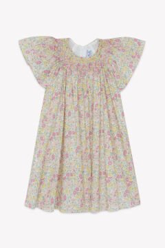 Kız Çocuk Çiçek Desenli Coton Elbise