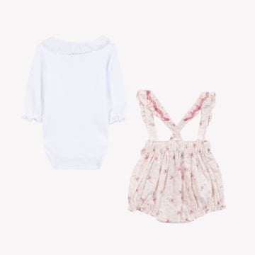 Kız Bebek Askılı Şort + Body Takım