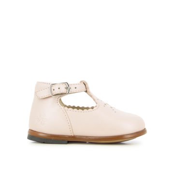 Kız Bebek Pembe Deri Ayakkabı