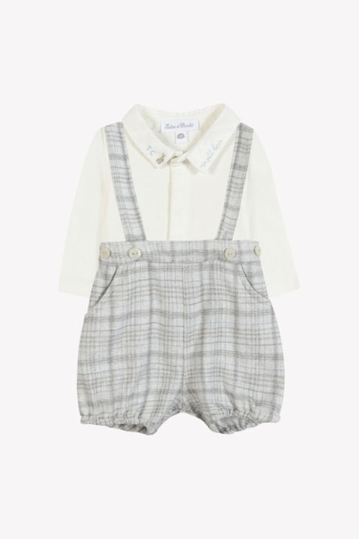 Erkek Bebek Askılı Şort + Body Takım