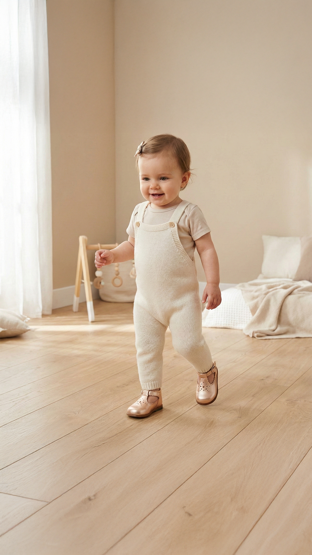 Kız Bebek Dore Deri Ayakkabı