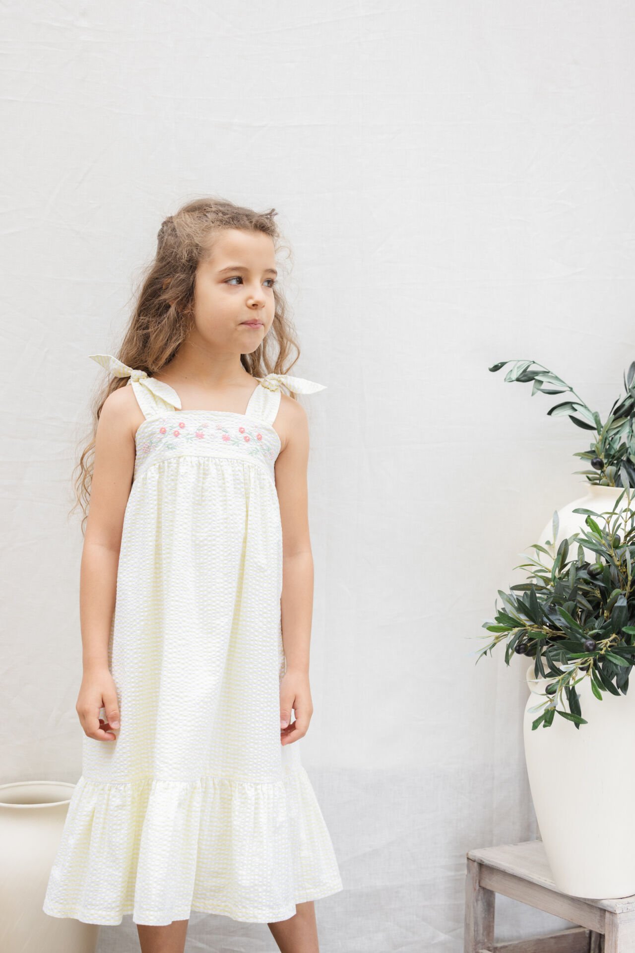 Kız Çocuk Askılı Uzun Elbise