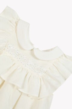 Kız Bebek Ceremonie Elbise ekru